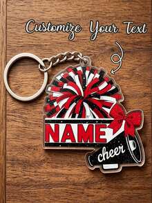 Llavero con nombre personalizado, colgante de bolso personalizado - mochila, bolso de animadora, etiqueta de nombre personalizada para equipo deportivo, regalo de espíritu escolar, colgante de bolso de acrílico, personalización personalizada - Multicolor - Ver 8