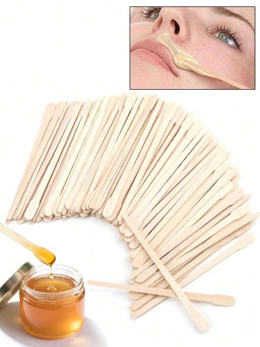 400/200/100/2 chiếc que wax lông gỗ nguyên chất dùng một lần, chịu nhiệt, thìa wax lông gỗ nhỏ, que wax lông gỗ, dụng cụ tẩy lông lông mày, que wax lông mày, que wax lông để tẩy lông và làm mịn da, phù hợp để tẩy lông, lông mày và cơ thể, hoàn hảo cho spa và dùng tại nhà, que cạo tẩy lông mùa hè - Nhiều màu - Xem 1