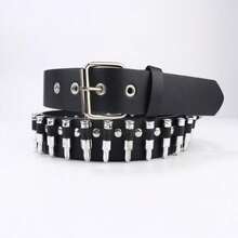 Women's Rivet Bullet Head Gothic Punk Style Casual Jeans Belt - Multicolor - View 3