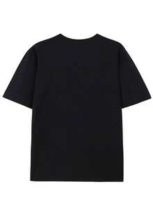 Camiseta de hombre% algodón con estampado de doble cara, con grandes diseños de voleibol en la espalda y el pecho. |   Camiseta clásica de manga corta, adecuada para todas las estaciones - Negro - Ver 3