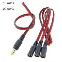 18 AWG 22AWG männlicher weiblicher DC-Stromstecker 5V 12V 5,5x2,1mm Kabelstecker Adapter, geeignet für Fernseher, Kamera, 5050 2835 LED-Streifenleuchten - Weiblich & Männlich - Übersicht 7