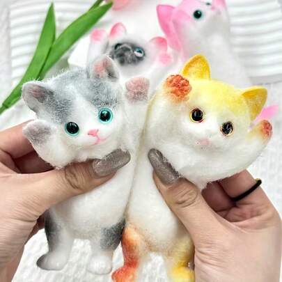 Soft And Cuddly White Cat Toy – With A Soft Touch, Slow-Rebound Cat-Shaped Squeeze Toy, Creative Desktop Decoration, Suitable For Parties And Gatherings, It Is The Perfect Birthday Gift For Christmas, Valentine'S Day, Thanksgiving, And Easter