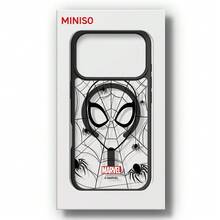 Miniso 漫威蜘蛛人個性創意蜘蛛網小眾設計magsafe磁吸充電適用於iphone17promax/16pro/15/16plus/14/13/17air/17pro/15promax/12pro男款防摔保護殼相容apple - 黑色 - 查看 5