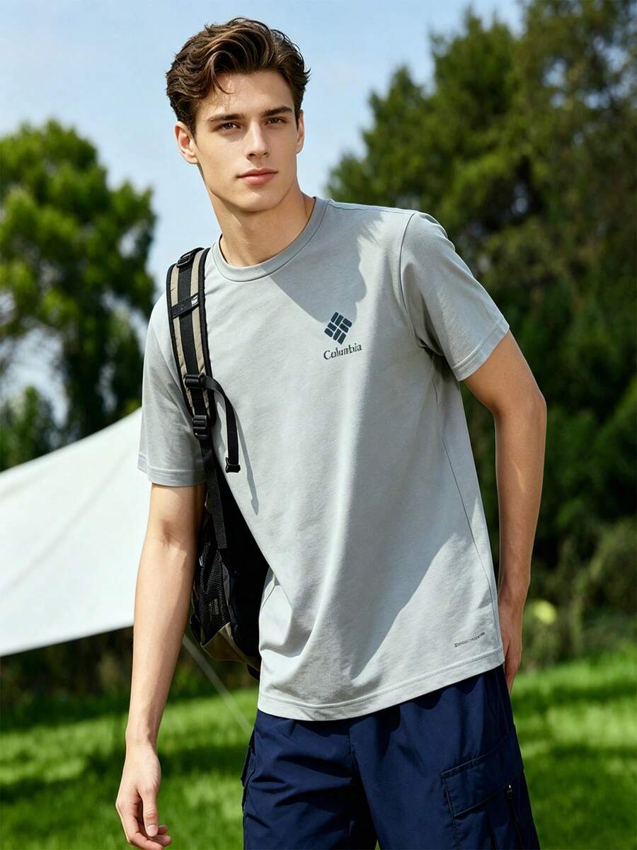 Columbia Men's Cedar Trail™ Graphic Tee, Casual Outdoor Sports Short Sleeve T-Shirt, AJ5759040 - City Gray - View 1