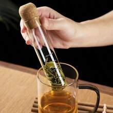 Creative Glass Tea Infuser With Cork Stopper - Transparent Test Tube Design, Perfect For Loose Leaf Tea - Ideal For Home Gatherings And Parties Glass Test Tube Tea Strainer Tea Filter Creative Tea Cup Filter Tea Separator Tea Infuser, Flower Tea Strainer Gift For Tea Lovers - Multicolor - View 9