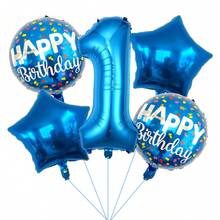 5pcs 32" Blue Number Balloon And 18" Star Round Foil Balloon Set, Suitable For Children And Adults, Birthday, Wedding, Anniversary Celebration Decoration - View 13