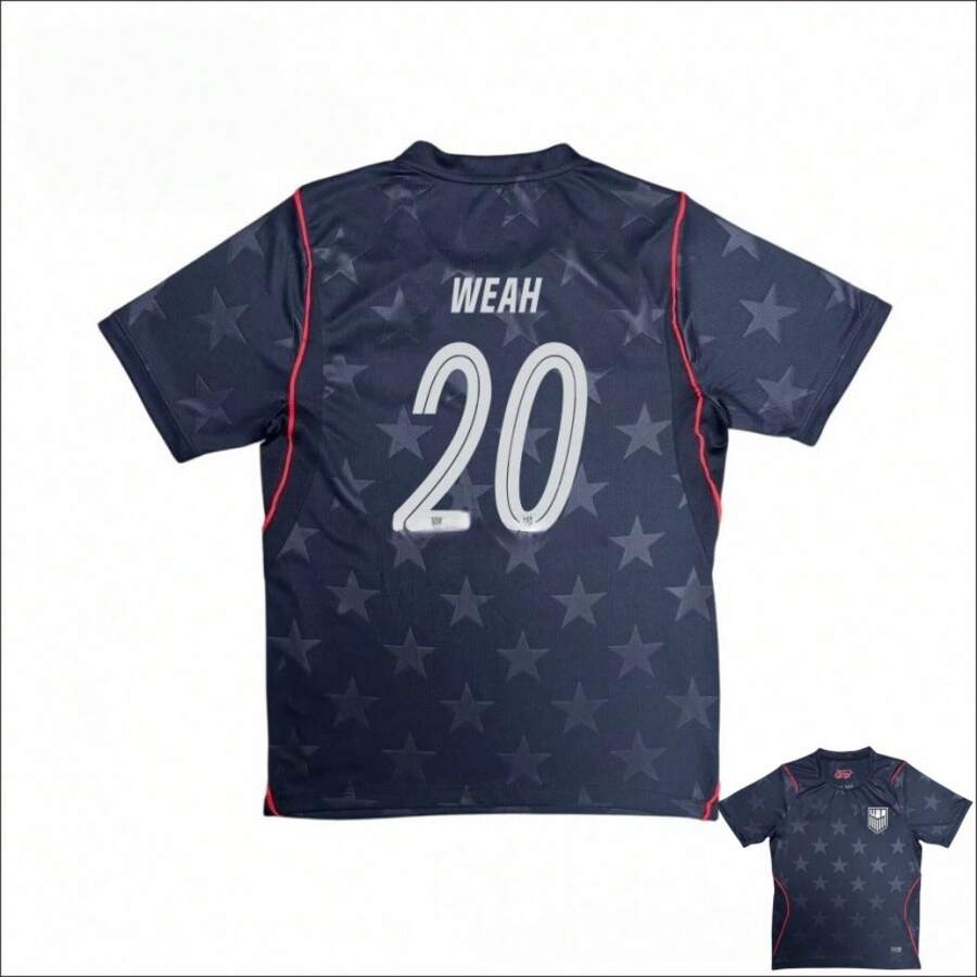 2026 U.S. Men's National Team#20 Weah Navy Stars Away Soccer Jersey, Unisex Streetwear Football Shirt, Breathable Sports Top, Casual Wear - Default - View 1