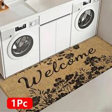 1pc, Home Decor, Floral Pattern Print, Linen Kitchen Rug, Kitchen Mat, Floor Mat, Bathroom Mat, Door Mat, 3D Print Rectangular, Suitable For Living Room, Bedroom, Hallway, Bathroom, Laundry Room - Polyester Rug, Suitable For Indoor And Outdoor Home Decor - Multicolor - View 18