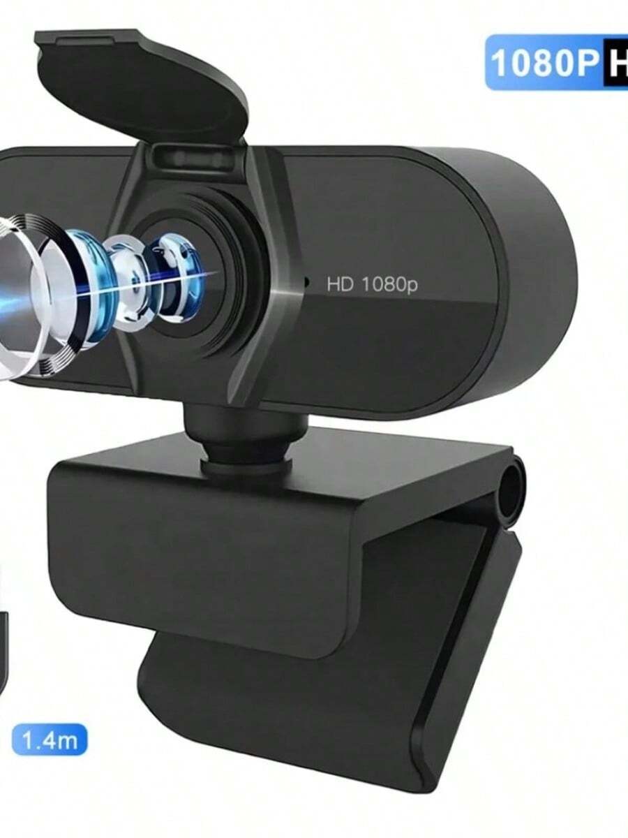 Full HD Webcam With Integrated Microphone, Widescreen, USB, Ideal For Video Conferencing And Video Calls - 1080p - 查看 1
