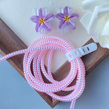 Protective Flower-Shaped Cable Covers To Prevent Breakage Of Charging Cords For Mobile Devices, Suitable For Iphone 12 Through 17 Pro And Type-C, Cable Protector For Phone, Phone Cable Protector - Purple - View 5