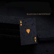 TOOUEE Luxurious Golden And Black Playing Cards - Waterproof, Ideal For Magic & Party Entertainment. Material Is More Suitable For Party Use, Creative Toys, Card And Poker Series, Texas Poker - black gold - View 4