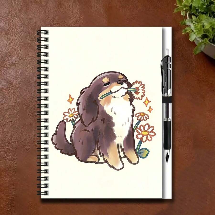 1套可愛寵物插畫螺旋線圈筆記本附筆,工作與學習的好幫手,適合學校筆記、日常規劃與日記書寫。外觀精美,100頁大容量。無論是畢業禮物、生日或其他場合,都是貼心的禮物選擇,開啟美好的書寫時光! - A款+1支筆 - 查看 1
