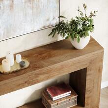 LITTLE TREE 47.2" Console Table, Farmhouse 2-Tier Entryway Table, Wooden Sofa Table Behind Couch, Narrow Entry Table Suitable For Foyer, Hallway, Rectangular Accent Console Table(Light Brown) - 淺棕色 - 查看 9