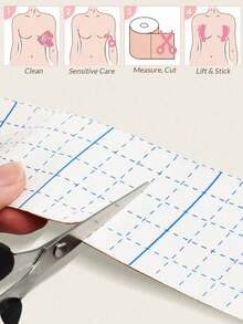 1 Roll Transparent Elastic Breast Tape, Concealing Patch, Breast Lift Tape And Chest Binder, Waterproof And Sweat-Resistant. Summer Essential, Seamless Fit Sports Wrap Style, Suitable For Adult Parties, Gifts, Gifts For Women - Multicolor - View 10