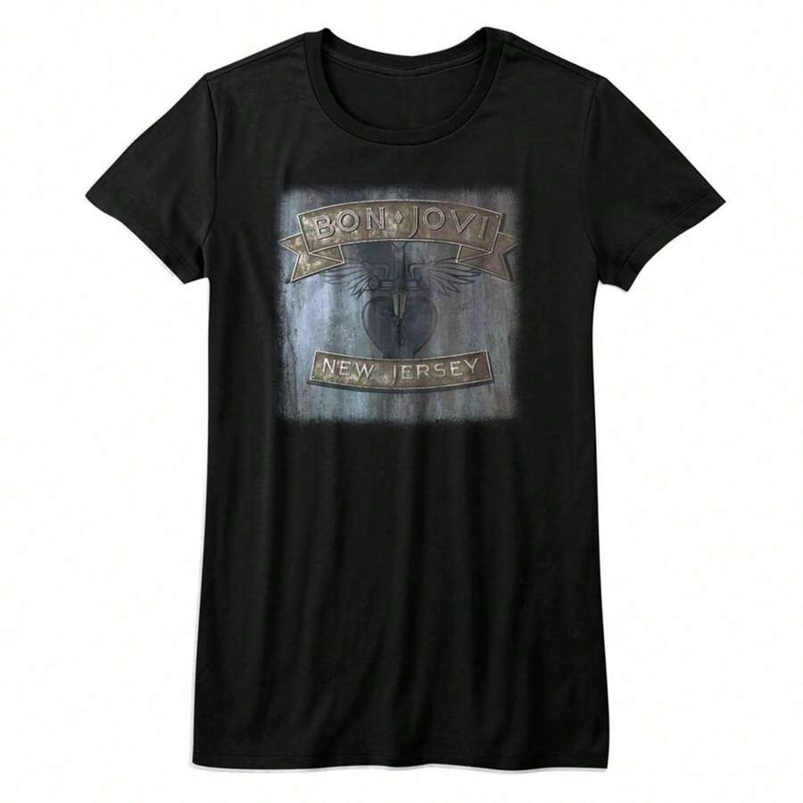 Ladies Bon Jovi Bad Name Music Shirts - 黑色 - 查看 1