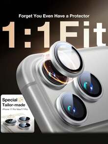 3pcs - Silver Lens Protector For IPhone 17 Pro Max/17 Pro. Strong Adhesion, Easy Installation, Minimalist Elegant Design, High Definition High Transparency, Restores Image Quality. A Multifunctional Phone Accessory, Compatible With Phone Cases, Suitable For Daily Use. Also Includes A Screen Protector Specifically Designed For Use With Phone Essential Oils. - Silver - View 3