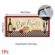 1pc, Home Decor, Food Theme Pattern Printed Table Skirt, Kitchen Small Curtain, Kitchen Cabinet Cover, With Curtain Holes, Easy To Hang, Rectangular, Machine Woven, Machine Washable, Kitchen Decoration And Accessories, Perfect For Kitchen Cabinets And Home Decor - Multicolor - View 15