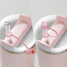 - Tapones de paja en forma de corazn: para vasos y accesorios de copa 30, 40 onzas, paquete de 5 unidades, multicolor para nias, regalos de San Valentn y Galentines - Decoración de corazón - Ver 2