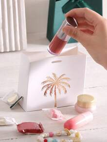 Saudi Arabia White & Gold Palm Tree Gift Box With White Ribbon Decoration, Holiday Gift Box, Saudi National Day Celebration Packaging Box, Party Event Souvenir Sharing Box, Premium Handheld Gift Box, Exquisite National Day Event Gift Packaging - View 13