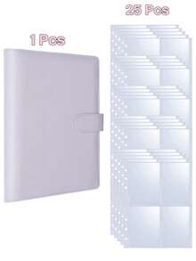 Candy Color A5 PU Leather Photo Album, Cute Korean Music Fan Photo Card Collection Notebook, Stationery - Multicolor - View 13