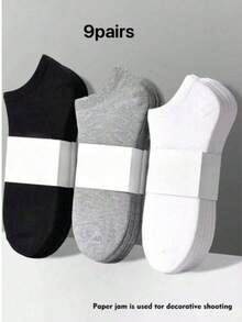 30 Pairs Solid Color Unisex Short Socks, Soft Lightweight Low-Cut Ankle Socks, Suitable For Men And Women, Women's Socks, Invisible Socks, Short Socks, White Socks, Grey Socks, Black Socks, Cute Socks, Girls' Socks, Suitable For Autumn, Winter, Spring, Summer, Mesh Breathable Design, Rail-Style Ventilation Hole Design, Moisture-Wicking 1/3/5/6/9/10/15/20 Pairs - Multicolor - View 16