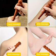 1/2 Pear-Shaped Solid Wood Massage Stick - Multifunctional Manual Wooden Acupoint Stick And Foot SAP Tool, Smooth Surface, Full Body Muscle Relaxation, Relaxation Aid, Best Gift Choice - A - View 9