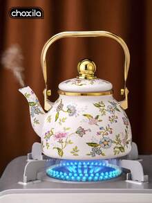 choxila 1pc Enamel Kettle, Luxury Floral & Bird Porcelain Tea Pot With Gold Edge, Middle Eastern Style Coffee Pot, 1L/1.2L/2.5L Universal For Gas And Induction Cookers, Suitable For Home, Family Gatherings, Banquet Halls, And Restaurant Service. - Flower and Bird Ceramic Teapot - View 11