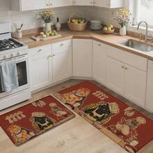1 buah, Dekorasi Rumah, Motif Kucing Koki, Karpet Dapur Linen, Alas Dapur, Alas Lantai, Alas Kamar Mandi, Alas Pintu, Cetakan 3D Persegi Panjang, Cocok Untuk Ruang Tamu, Kamar Tidur, Lorong, Kamar Mandi, Ruang Cuci - Karpet Poliester, Cocok Untuk Dekorasi Rumah Dalam dan Luar Ruangan - MultiWarna - View 4