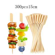 400/300/200/100/50/20pcs Appetizer Bamboo Skewers, Long Cocktail Picks, Fancy Appetizer Toothpicks, Flat Paddle Wooden Food Sticks, For Party Drinks, Fruit, BBQ, Charcuterie Board Accessories - Apricot - View 21