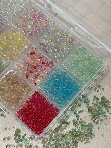 1 Box 3D Bubble Beads Mermaid Beads Rhinestone Nail Art Decor Candy Color INS Sweet & Spicy Style Iridescent Polarized Nail Art Set - Multicolor - View 3
