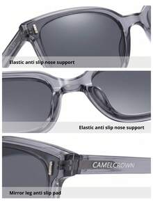 CAMEL CROWN 戶外偏光時尚可折疊眼鏡 時尚眼鏡 - 灰框灰片 - 查看 4