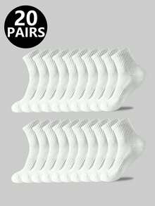 5/10/20 Pairs Men's Casual Socks, White Socks, Winter Socks, Black Socks, Odor-Resistant, Sports, Comfortable, Moisture-Wicking - Multicolor - View 10