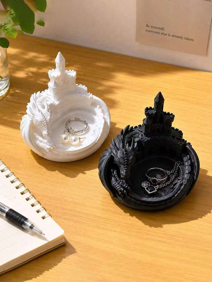 1個 3D列印龍之城堡幻想雕塑收納碗裝飾,長城 - 彩色 - 查看 1