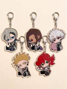 1/5pcs GACHIAKUTA Anime Character Acrylic Keychain, Zanka Nijiku/Rudo/Enjin/Riyo/Jabber Japanese Text Bag Charm, Cute Keychain Accessory - Style C - View 7