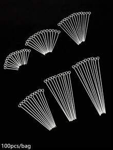 100pcs Jewelry Making Accessories Earring Findings Earring Hooks For DIY - Silver - View 1