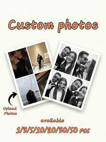 1/3/5/10/20/30/50Pcs Personalized Photo Prints,Custom Photo Paper Cards With Text,Mini Photo Prints,Wedding Party Decor,Romantic Couple Gift,Birthday Anniversary Keepsake,DIY Photo Souvenir,Memory Prints,Custom Picture Prints,Aesthetic Photo Cards - Multicolor - View 1