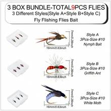 Fly Fishing Bait-3Box Bundle(Total 9Pcs Flies)With Fly Fishing Box Artificial Wet Flies Nymphs Bait For Flishing Trout/Carp Artificial Fishing Lures - Multicolor - View 13