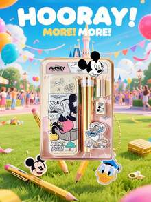 Disney 1件官方授權史迪奇可愛卡通文具套裝，包含鉛筆、圓珠筆、鉛筆帽和鉛筆盒，- 學校用品禮盒，送給朋友和家人的禮物 - 多色的 - 查看 3