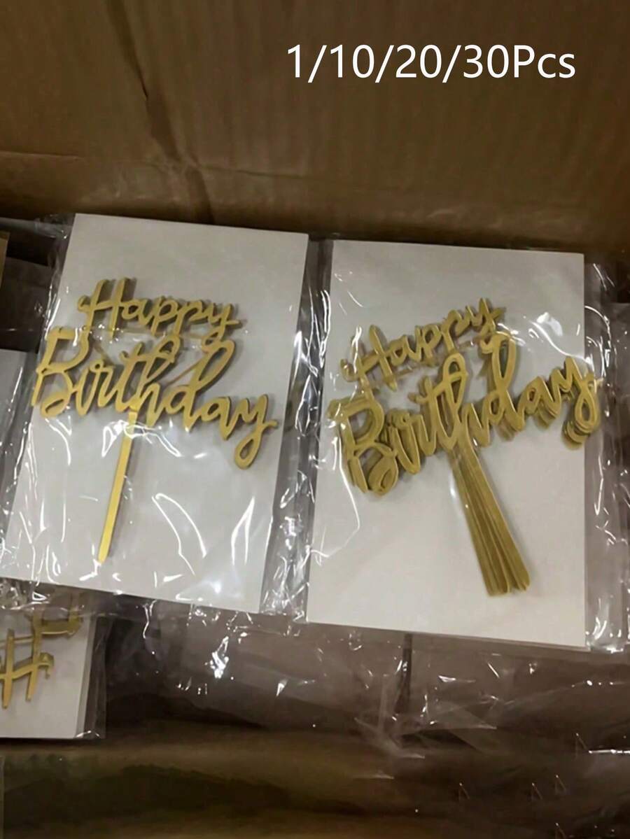 1/10/20/30個生日快樂壓克力蛋糕插牌，生日派對裝飾，週年慶、情人節、現代字母形蛋糕裝飾，給家人和朋友的創意禮物，適用於生日、母親節、夏季、萬聖節、聖誕節
