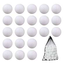 24 50 100 Pack Plastic Golf Balls Hollow Lightweight Practice Balls For Indoor Outdoor Training Golf Party Decorations - 100/包,白色 - 查看 7