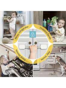 1/3pcs Child Safety Locks, Multi-Functional Baby Lock Straps With Adjustable Length, Anti-Pinch, ABS Material, Suitable For Cabinets, Drawers, Toilets, Refrigerators - Multicolor - View 5