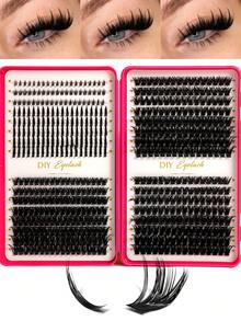 560 Peças Cílios Postiços em Tufos D-Curl Fofos, Tufos de Cílios D-Curl, Extensão de Cílios Naturais Mistos D-Curl 10-16mm, Cílios Longos Super Densos, Cílios Individuais Enrolados, Cílios Longos Finos, Cílios Longos com Efeito Cartoon, Adequado para Iniciantes e Uso Doméstico. - D - Visão 2