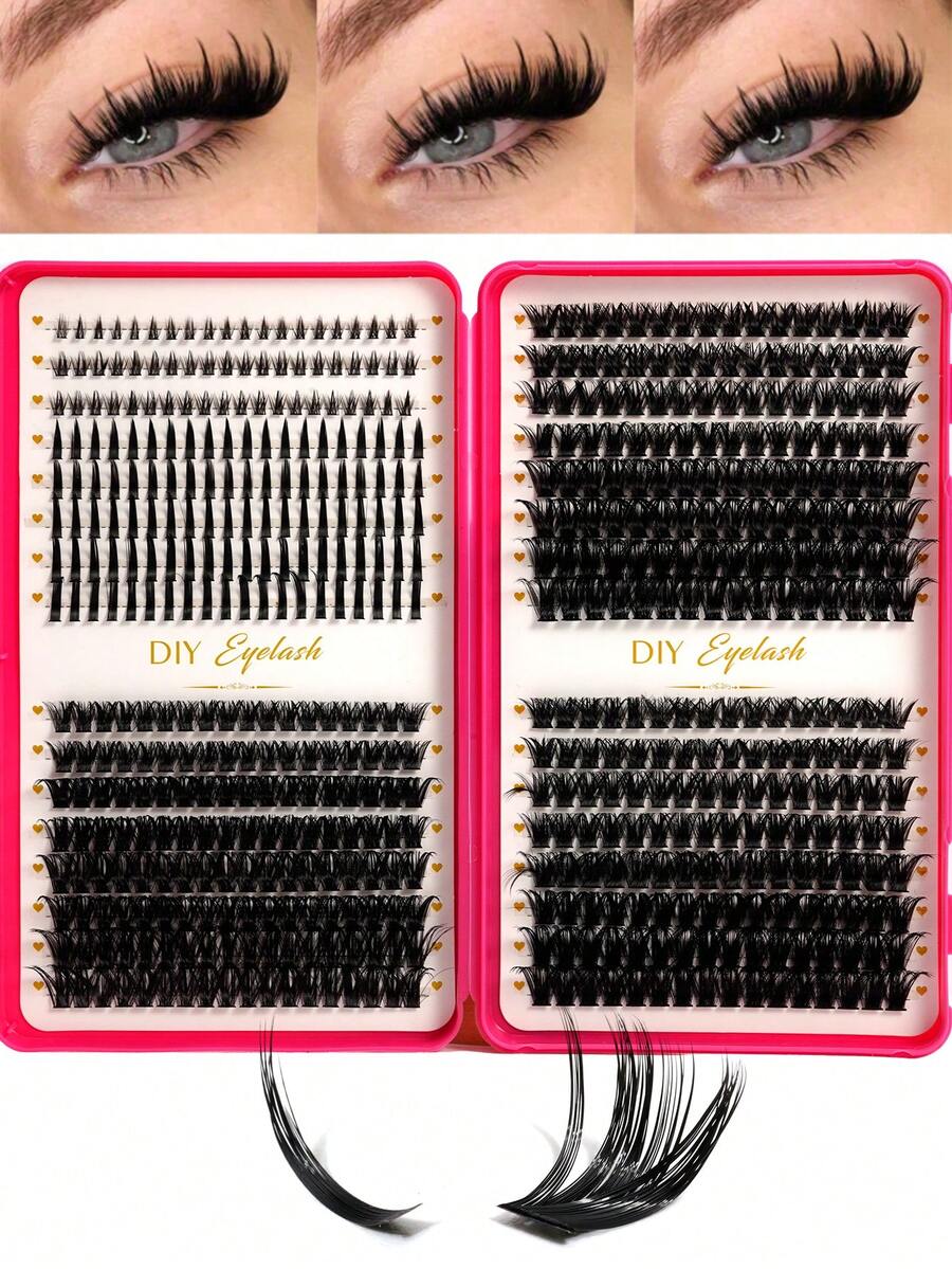 560 Peças Cílios Postiços em Tufos D-Curl Fofos, Tufos de Cílios D-Curl, Extensão de Cílios Naturais Mistos D-Curl 10-16mm, Cílios Longos Super Densos, Cílios Individuais Enrolados, Cílios Longos Finos, Cílios Longos com Efeito Cartoon, Adequado para Iniciantes e Uso Doméstico.