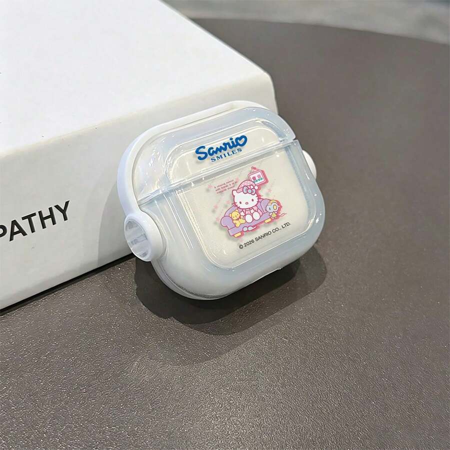 三麗鷗 Smiles Hello Kitty 舒適居家風 AirPods 保護殼,可愛透明防震殼附旋轉支架,適用於 AirPods 1/2/3/4 及 Pro/Pro 2 代,適合新款 AirPods Pro 3,女友聖誕襪禮物 - transparent - 查看 1