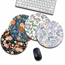 1 Cute Flower And Flower Mouse Pad, Circular Mouse Pad For Office Desk, Small Mini Travel Mouse Pad With Anti Slip Rubber Base, 7.87 Inch Diameter Suitable For Work, Wireless Computer, Laptop, Office Desk Accessory, Single 47g - View 3