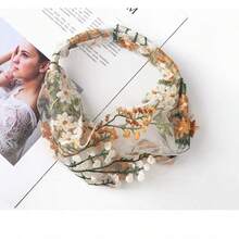 1pc/2pcs Lace Mesh Floral Wide Band Hair Tie, Breathable Face Wash Head Wrap, Simple Grey Hair Cover For Outings, Daily Hair Accessory For Makeup, Washing, Postpartum Hair Care, Multi-Use Headband, Bathroom Hair Accessory, Headscarf, Hair Band - Lace Mesh - View 8