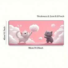 1PC Large Gaming Mouse Pad - Adorable Cloud & Cat Design, Non-Slip & Washable Rubber Base, Extended Desk Mat (Designed For Gamers) - Stylish Accessory For Work & Study, Durable Computer Decor, Ideal Gift Choice. - Mouse Pad - View 7