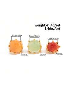 A 6-Piece Women's Vintage-Style Multi-Colored Gemstone Stacking Ring Set, Featuring A Unique Gold Ring, Suitable For Both Vacation And Everyday Wear. - Ancient Gold - View 12