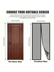 1pc Magnetic Soft Mesh Door Curtain, Suitable For Doors And Windows, Magnetic Automatic Closing Mosquito Net Door, Breathable Invisible Mesh Screen To Block Mosquitoes And Dust, With Magnetic Fasteners For Easy Ventilation - Multicolor - View 4