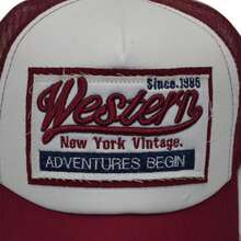 3D Embroidered WESTERN Mesh Wide Brim Baseball Cap Cotton Men's Patchwork Cross-Border Korean Style Retro - Multicolor - View 5